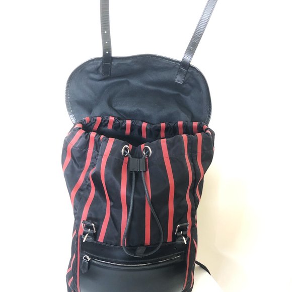 Givenchy Men's Rider Backpack in Black Red Stipes - Picture 6 of 7